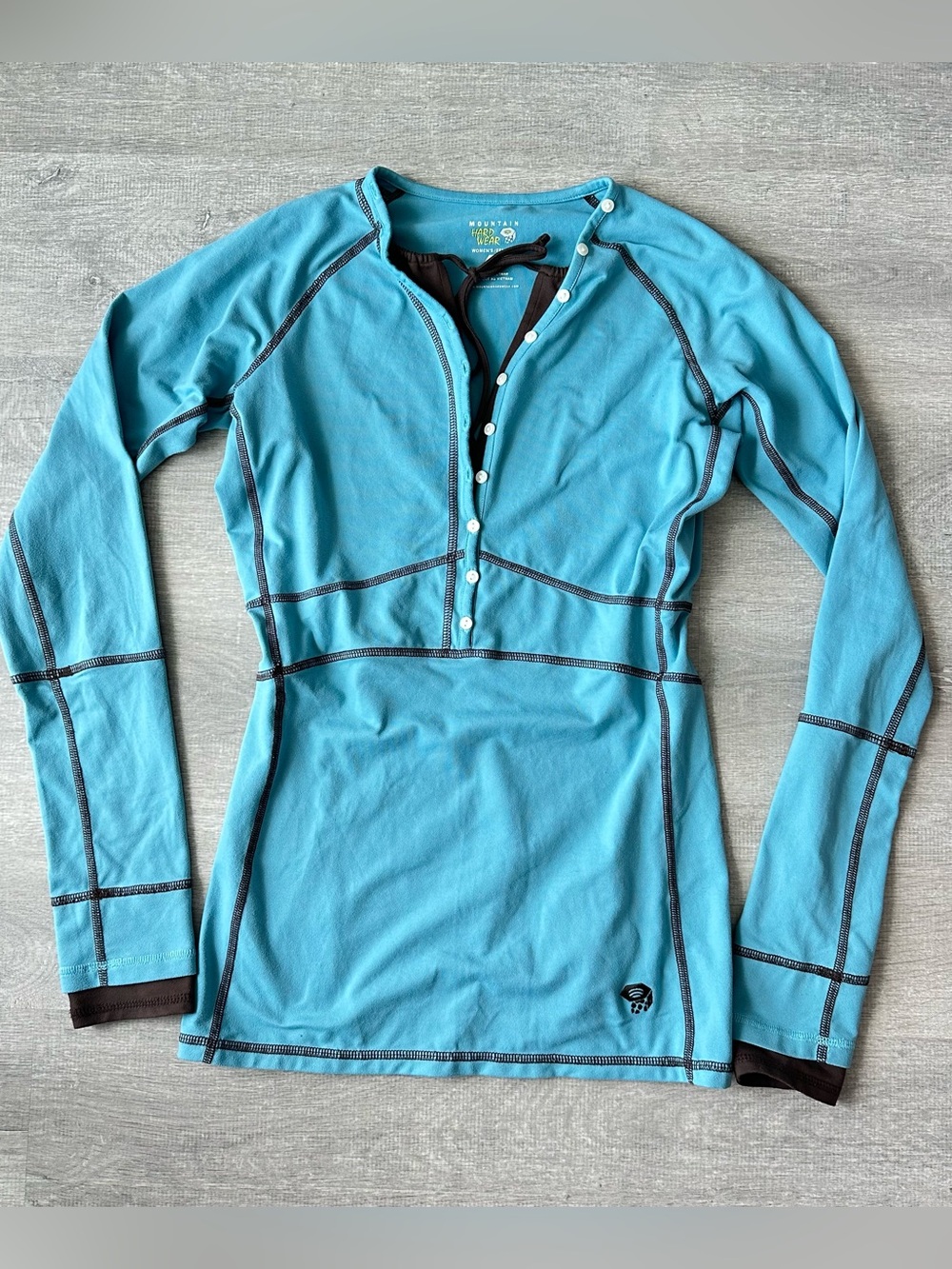 Mountain Hardwear Women’s Technical Henley Long Sleeve Blue Gorpcore Layer Top
